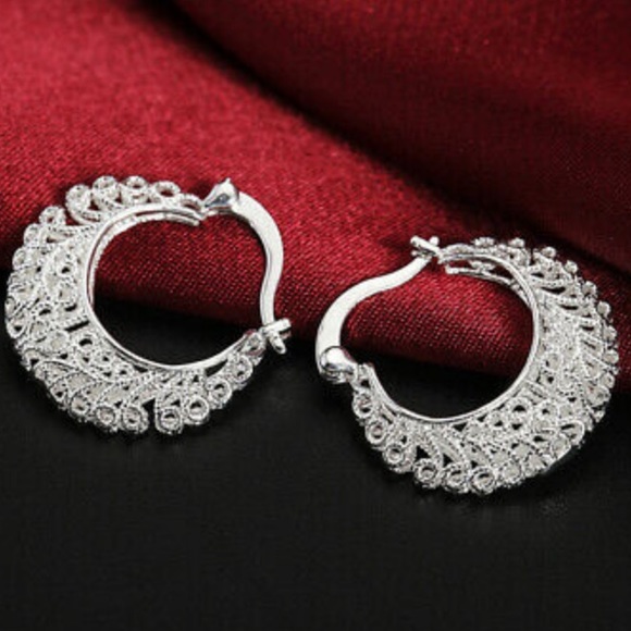 New 925 Sterling silver Hoop Earrings - Picture 2 of 4